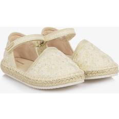 Gold Espadrilles Children's Shoes Mayoral Girls Embroidered Espadrilles - Gold/Ivory