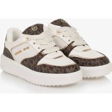 Michael Kors Kids Girls Monogram Trainers - White/Brown