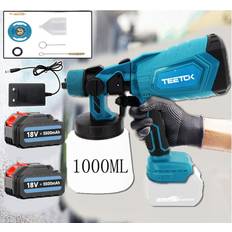 1000ML Cordless Paint Sprayer 2x5.5A Battery Charger