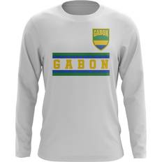 21/22 T-shirts UKSoccershop Gabon Core Football Country Long Sleeve T-Shirt Men's Polyester