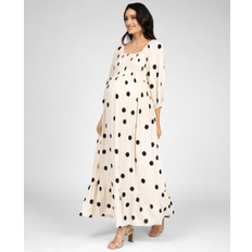 Seraphine Women's Maternity Shirred Bodice Midi Dress - Dot