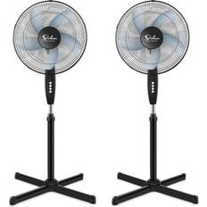 Oscillating Floor Fans Simple Deluxe Oscillating 16 Inch 3 Adjustable Speed Pedestal Stand Fan 2-pack Black
