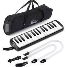 32 Keys Melodica Instrument Soprano Melodica Air Piano Keyboard Pianica with 2 Soft Long Tubes