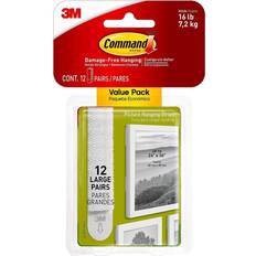 3M Command Frame Hanging Strips Value Pack Large White 12-Pairs Picture Hook