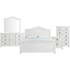 Bed Packages Elements Conaughey King Panel 5PC Bedroom Set in White