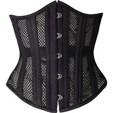 Stretch Corsets Shaperx Shaper 26 Double Steel Boned Breathable Mesh Corset Heavy Duty Waist Training Shaper - Black