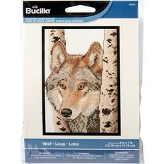 Bucilla Counted Cross Stitch Kit 5 by 7-Inch Wolf