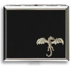 Cigarette Cases Knight Dragon Black Leather Covered Cigarette Case
