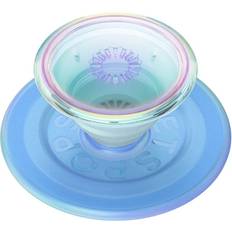 Mobile Device Holders Popsockets Blue Iridescent Translucent Round PopGrip with Adapter Ring