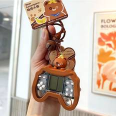 Wallets & Key Holders RYWOLT Cartoon Bear Accompony Game Machine Key Chain Bag - Brown