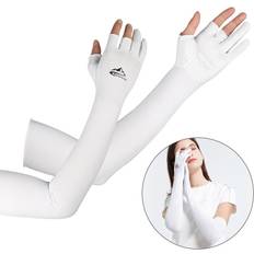 Arm- & Leggvarmere Lixada Kjølearmermer Med Ergonomiske Fingre UV Solbeskyttelse Langarmer Deksel - Hvit