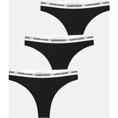 Björn Borg Bomuld Tøj Björn Borg Logo Thongs 3-pack - Black