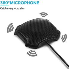 Andoer Desktop Conference Microphone 360 Degrees Omnidirectional Condenser 3.5mm Plug & Play PC Computer Mic