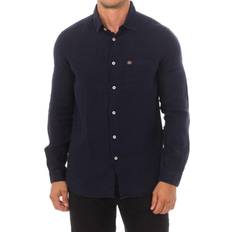 Napapijri Shirts Napapijri G-CRETON Long-Sleeved Shirt with Lapel Collar - Blue