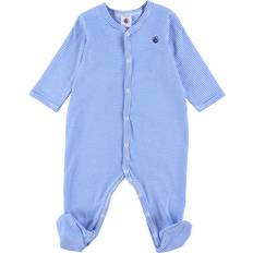Barnkläder Petit Bateau Pyjamasdräkt Med Fötter - Delphinium/Marshmallow