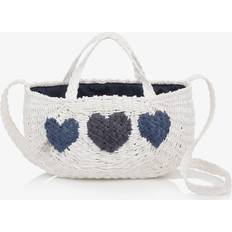 Monnalisa Girls White Straw Shoulder Bag - White