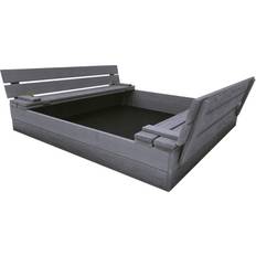 Sandkasse 120x120cm Nordic Play Active Sandkasse 120 x 120 cm Med Vippelåg Og Bænk