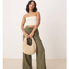 JDY Petite Wide Leg Linen Trouser - Khaki