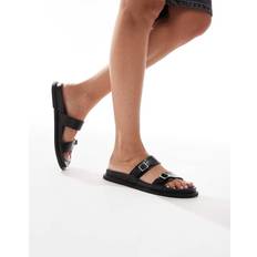Sorte Chunky Sandaler Med Dobbeltrem