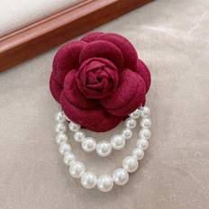 Red Brooches Maxpower Jewelry Gift Brooch Pin Pearl Tassel - Red
