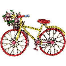 Red Brooches Maxpower Personalized Creative Bicycle Brooch Vintage Luxury Badge - Red