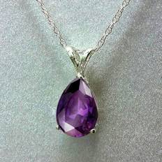 XL Necklaces Maxpower Cao Shi Fashion Zircon Pear-shaped Pendant Necklace - Purple