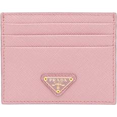 Logo Saffiano Leather Card Holder - Pink