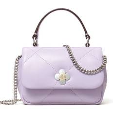 Wallets & Key Holders Tory Burch Kira Clover Diamond-Quilted Micro Chain Wallet - Purple
