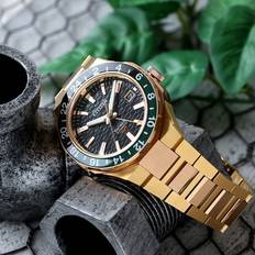 Ure Citizen Series 8 NB6033-51E GMT Gold Tone Black Analog Automatic Men Dress Watch