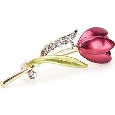 Crystal Brooches Maxpower Elegant Tulip Flower Brooch Pin Rhinestone Crystal Clothes - Accessories