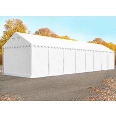 Toolport Lagertält 4x16 m 2,6 m Sidohöjd Med Bottenram PVC 800 Vit