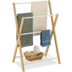 Iron Towel Rails Relaxdays Towel Rack with 4 Rails and Shelf 87 x 60.5 x 37.5 cm