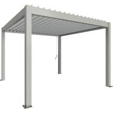 Metal Pergola 3.5m x 3.5m Metallic Quartz Grey