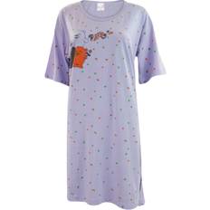 Purple Nightgowns True Face Womens Nightdress Nightie Cotton Blend T Shirt Top - Lilac