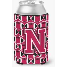 White Bottle Coolers CoolCookware Letter N Football Crimson White Can or Hugger Bottle Cooler