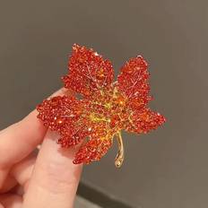 Red Brooches Maxpower Maple Leaf Brooches For Women Men Elegant Corsage Festival Party Badge Pin - Red