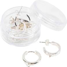Eye Hoop Earrings - Silver