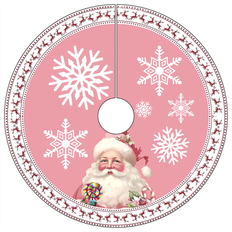 Pink Christmas Tree Skirts Melitt 60cm Pink Snowflake Santa Claus Christmas Tree Skirt
