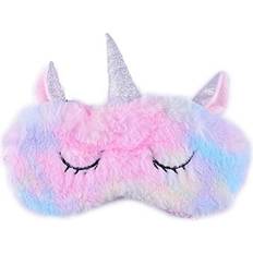 Silk Sleep Masks Jagowa Cute 3D Unicorn Soft Fluffy Plush Sleep Mask