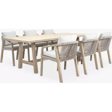 Kettler Cora 6-Seater Garden Table & Chairs Acacia Wood Natural Patio Dining Set