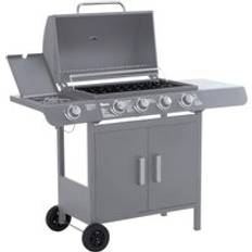 OutSunny Cabinets/Boxes Gas BBQs OutSunny 4+1 Burner Gas BBQ Grill 125L x 51W x 100H cm