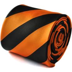 Orange Ties Frederick Thomas Designer Mens Tie - Black/Orange