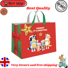 Blue Gift Bags Bluey Bluey Christmas Gift Bag