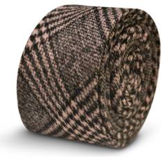 Pink Ties Check Velvet Feel Slim Wool Tie - Black/Pink