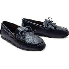 Blue - Boys Low Top Shoes Moustache Bow-Detail Loafers - Black