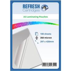 Lamination Films Refresh Cartridges Glossy Laminating Pouches Au 350 Micron Pack of 100 Sheets