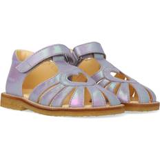 Angulus Iridescent Lilac Shine Hjertesandal Med Kardborrebandlukning - Lilac