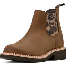 Ariat Kid's Fatbaby Chelsea Western Boots - Distressed Brown Leopard Gore