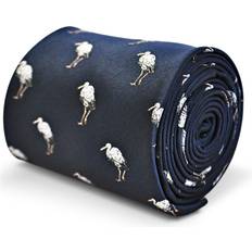 Ties on sale Navy Blue Mens Tie With Heron Bird Design