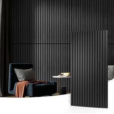 Akustikpaneele 60 x 120 cm MDF 4 Holz-Akustikplatten 3D-Wandpaneele 2 cm Schwarz 2,88